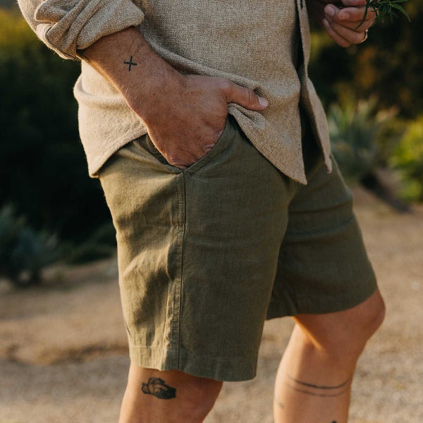 Taylor Stitch The Easy Short / Olive Linen - nineNORTH | Men's & Women's Clothing Boutique