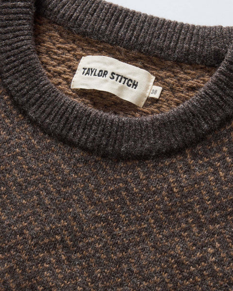 Taylor Stitch The Eddy Crew / Coffee Herringbone - nineNORTH | Men's & Women's Clothing Boutique