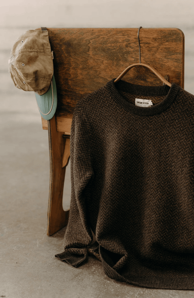 Taylor Stitch The Eddy Crew / Coffee Herringbone - nineNORTH | Men's & Women's Clothing Boutique