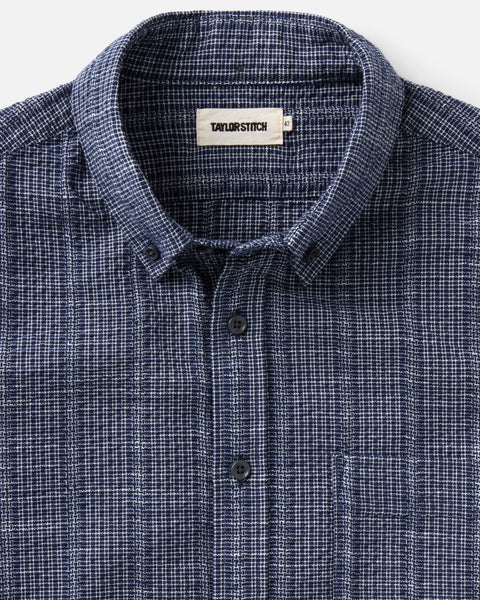 Taylor Stitch The Jack - Indigo Basketweave Check - nineNORTH