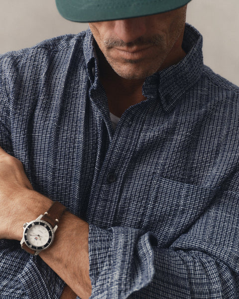 Taylor Stitch The Jack - Indigo Basketweave Check - nineNORTH