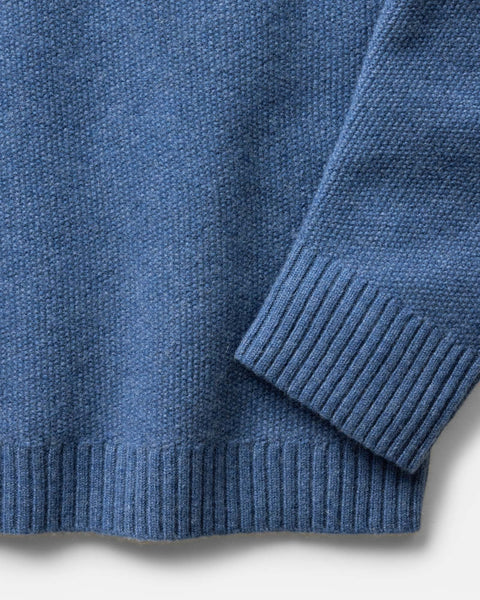Taylor Stitch The Newton Sweater Polo - Heather Clear Blue - nineNORTH | Men's & Women's Clothing Boutique