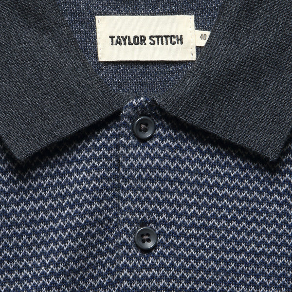 Taylor Stitch The Newton Sweater Polo - Navy Birdseye Merino - nineNORTH | Men's & Women's Clothing Boutique