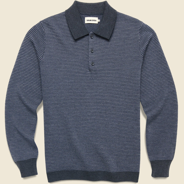 Taylor Stitch The Newton Sweater Polo - Navy Birdseye Merino - nineNORTH | Men's & Women's Clothing Boutique