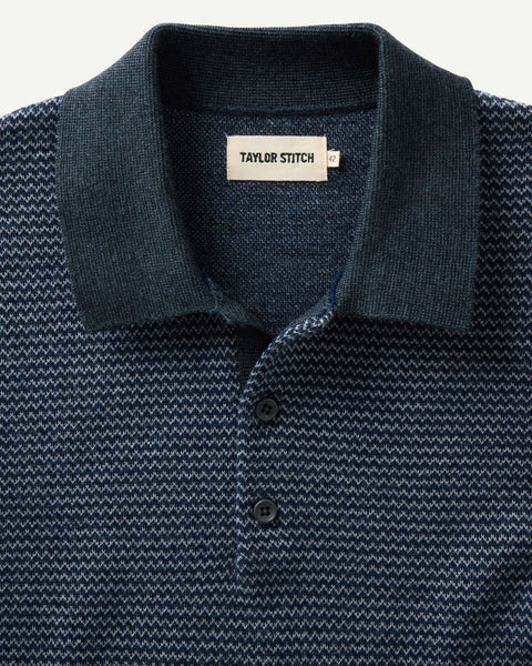 Taylor Stitch The Newton Sweater Polo - Navy Birdseye Merino - nineNORTH | Men's & Women's Clothing Boutique