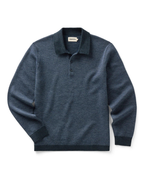 Taylor Stitch The Newton Sweater Polo - Navy Birdseye Merino - nineNORTH | Men's & Women's Clothing Boutique