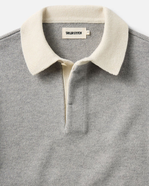 Taylor Stitch The Rugby Sweater - Heather Grey Merino - nineNORTH