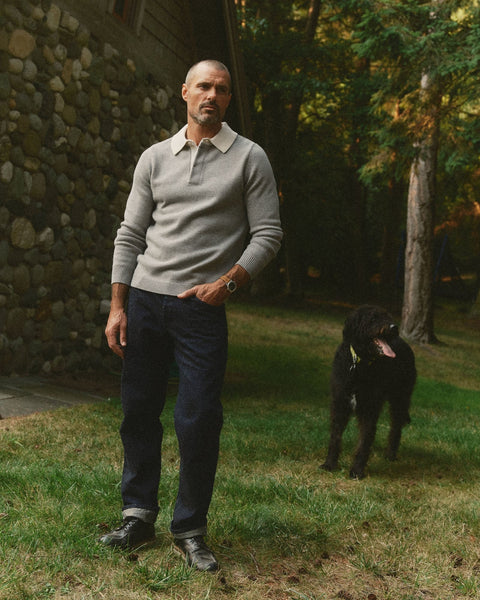 Taylor Stitch The Rugby Sweater - Heather Grey Merino - nineNORTH