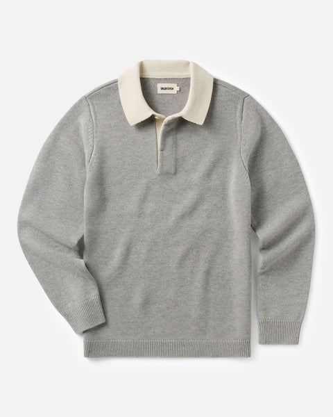 Taylor Stitch The Rugby Sweater - Heather Grey Merino - nineNORTH