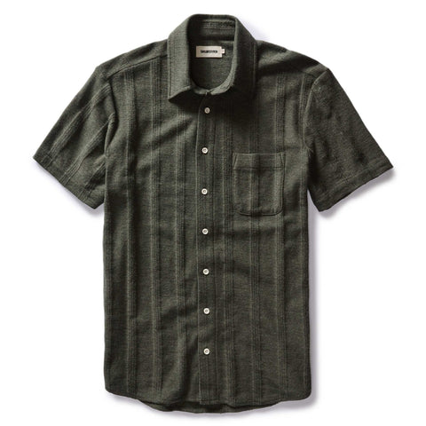 Taylor Stitch The Short Sleeve California / Heather Olive Pointelle Stripe - nineNORTH | Men's & Women's Clothing Boutique