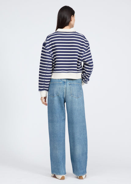 rag & bone Vintage Terry Striped Polo - Nivmt