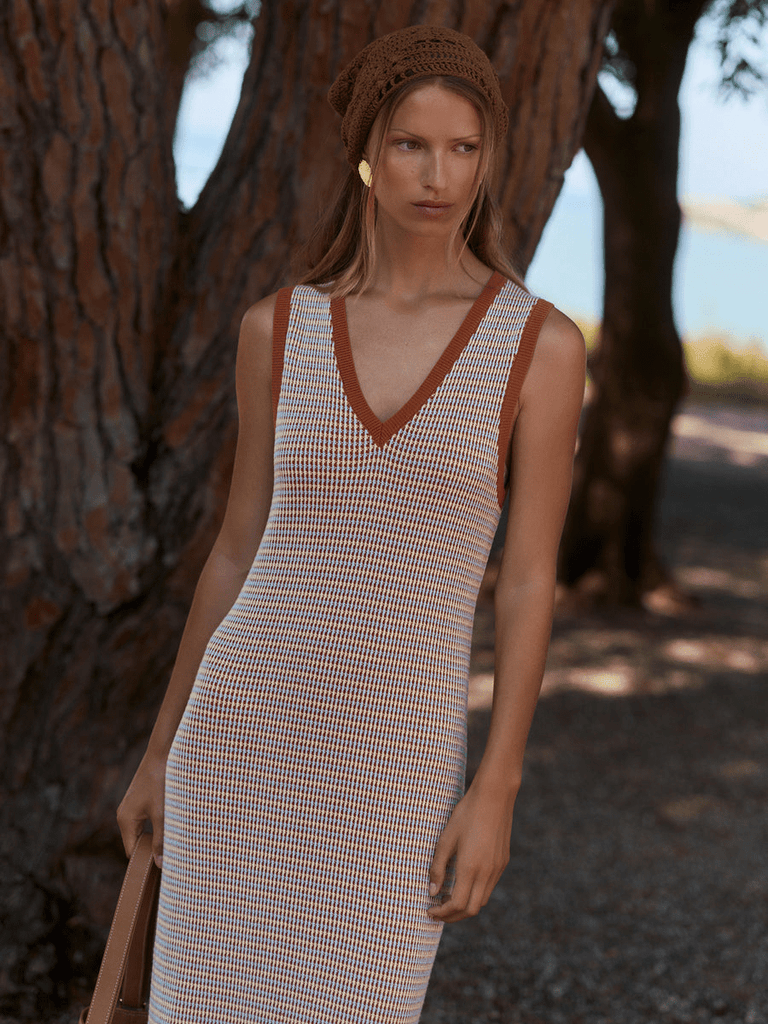 Varley Albane Knit Dress - Caramel Clay | nineNORTH
