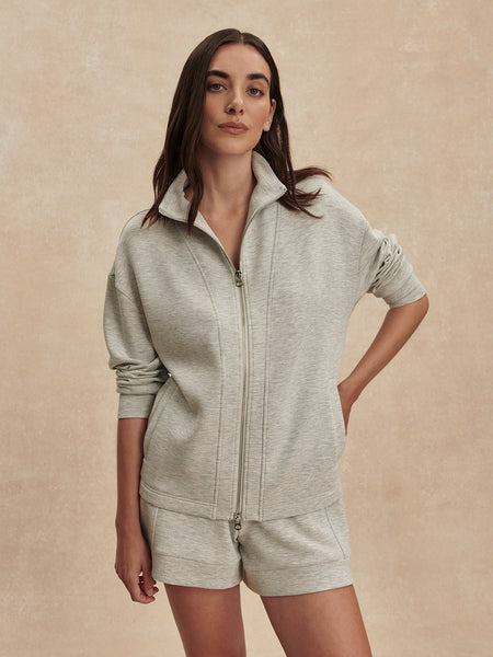 Varley Arlene Zip-Through Sweat - Light Grey Marl - nineNORTH | Men's & Women's Clothing Boutique