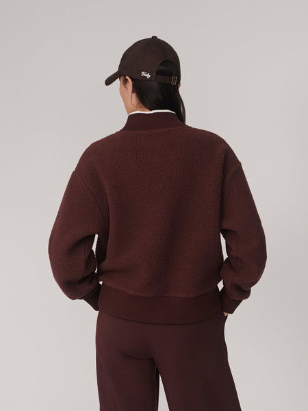 Varley Brenna Button-Neck Fleece - Deep Mahogany - nineNORTH