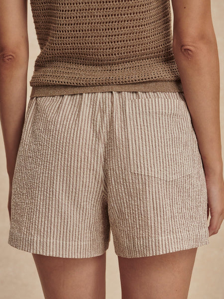 Varley Darina 4" Short - Birch Taupe Stripe - nineNORTH | Men's & Women's Clothing Boutique