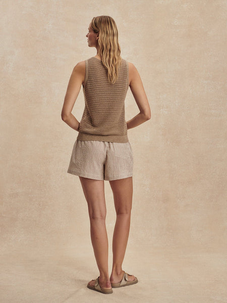 Varley Darina 4" Short - Birch Taupe Stripe - nineNORTH | Men's & Women's Clothing Boutique
