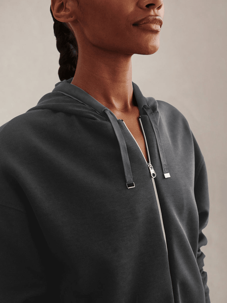 Varley Jorgie Zip-Through Hoodie - Slate Black - nineNORTH