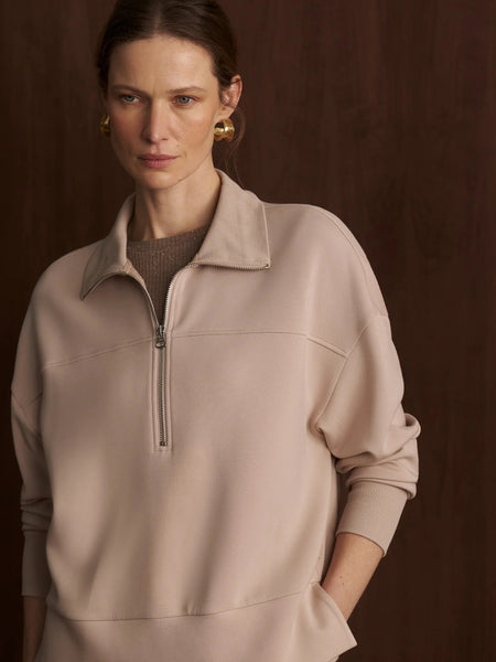 Varley Kayleigh Half Zip Sweat - Mushroom - nineNORTH | Men's & Women's Clothing Boutique