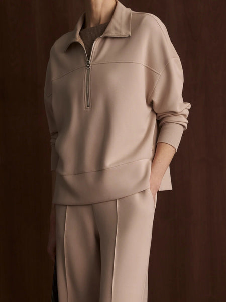 Varley Kayleigh Half Zip Sweat - Mushroom - nineNORTH | Men's & Women's Clothing Boutique