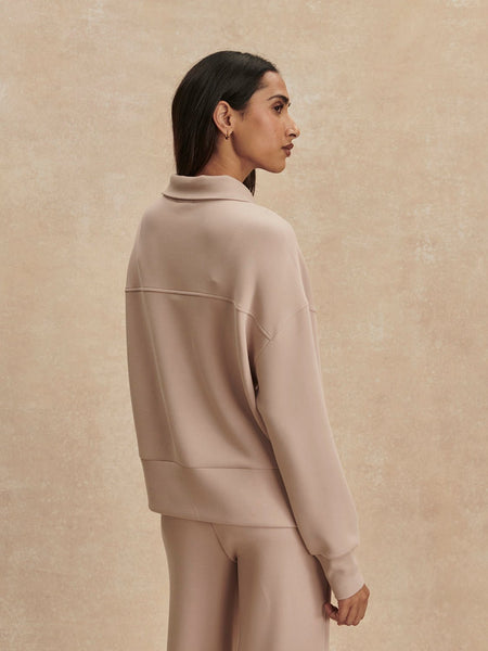 Varley Kayleigh Half Zip Sweat - Mushroom - nineNORTH | Men's & Women's Clothing Boutique