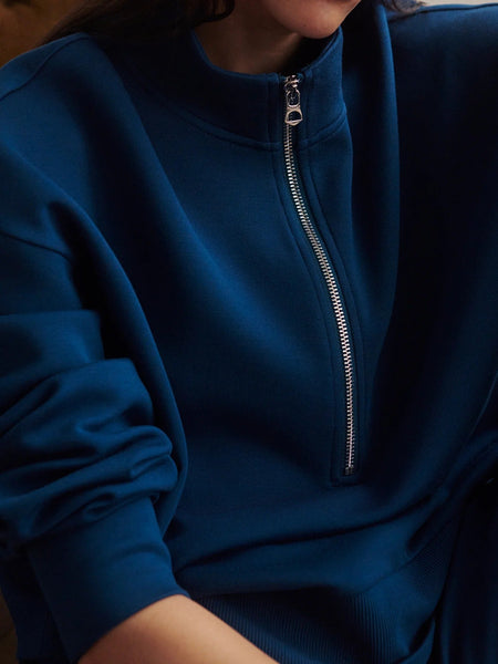 Varley Mavis Mock Neck Sweat - Sea Blue - nineNORTH | Men's & Women's Clothing Boutique