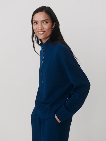 Varley Mavis Mock Neck Sweat - Sea Blue - nineNORTH | Men's & Women's Clothing Boutique