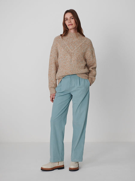 Varley Rosalind High-Neck Sweater - Mid Tan Fleck - nineNORTH