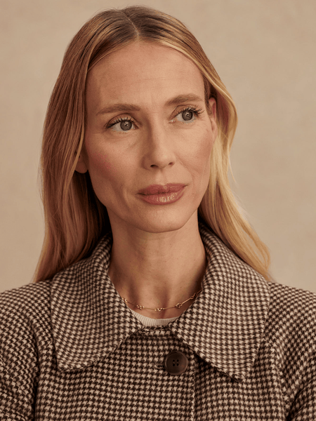 Varley Tomlinson Belted Long Coat / Deep Taupe & Sandshell Micro Puppytooth - nineNORTH | Men's & Women's Clothing Boutique