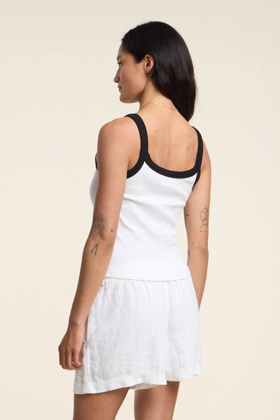 Velvet Belle Tank Top - White & Black - nineNORTH | Men's & Women's Clothing Boutique