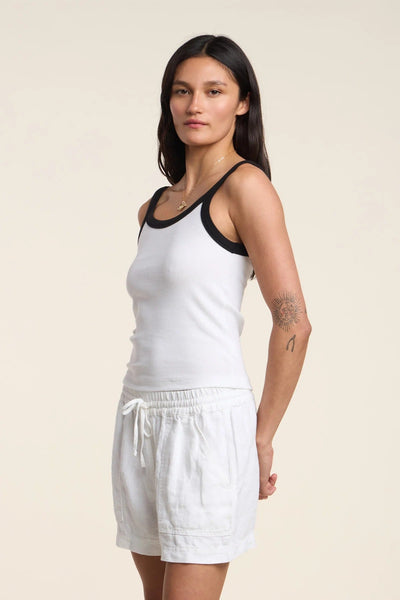 Velvet Belle Tank Top - White & Black - nineNORTH | Men's & Women's Clothing Boutique