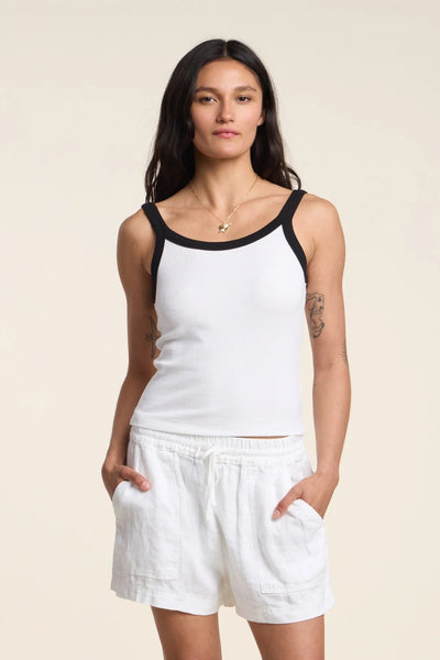 Velvet Belle Tank Top - White & Black - nineNORTH | Men's & Women's Clothing Boutique