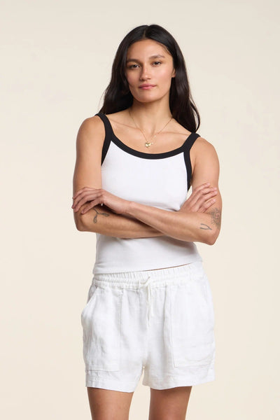 Velvet Belle Tank Top - White & Black - nineNORTH | Men's & Women's Clothing Boutique