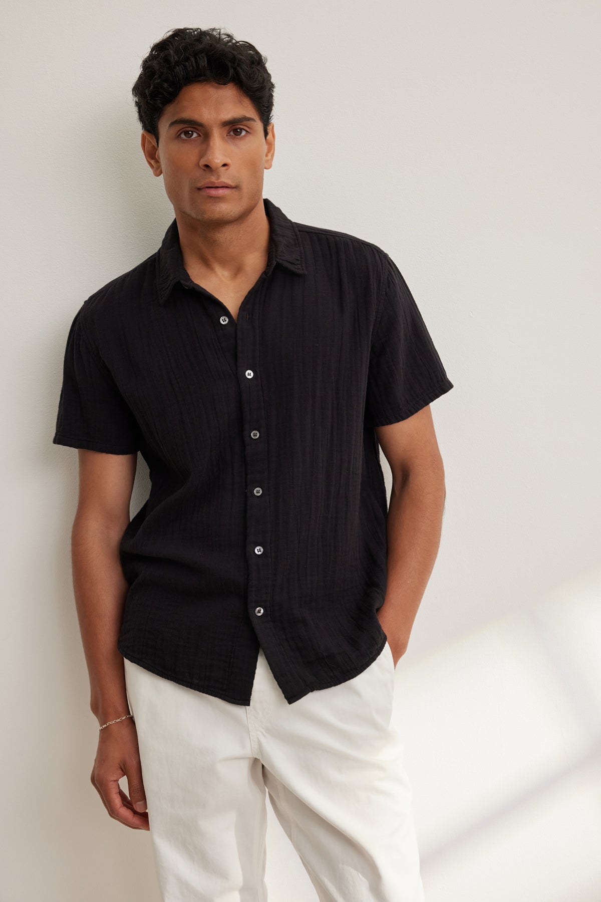 Velvet Christian Cotton Gauze Button - Up Shirt / Black - nineNORTH | Men's & Women's Clothing Boutique