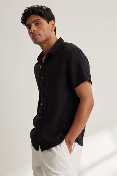 Velvet Christian Cotton Gauze Button - Up Shirt / Black - nineNORTH | Men's & Women's Clothing Boutique