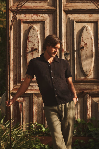 Velvet Christian Cotton Gauze Button - Up Shirt / Black - nineNORTH | Men's & Women's Clothing Boutique