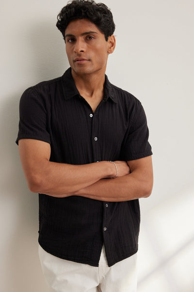 Velvet Christian Cotton Gauze Button - Up Shirt / Black - nineNORTH | Men's & Women's Clothing Boutique