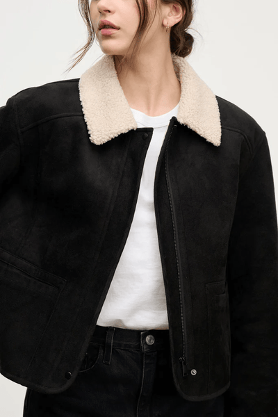 Velvet Juno Sherpa Jacket / Black & Cream - nineNORTH | Men's & Women's Clothing Boutique
