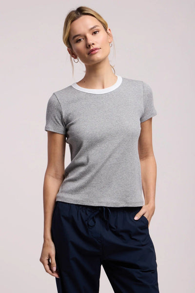 Velvet Miley Tee - Heather Grey & White - nineNORTH | Men's & Women's Clothing Boutique