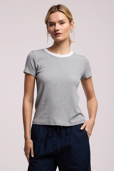 Velvet Miley Tee - Heather Grey & White - nineNORTH | Men's & Women's Clothing Boutique