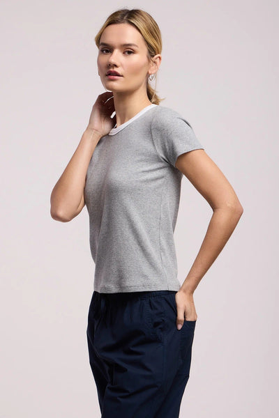 Velvet Miley Tee - Heather Grey & White - nineNORTH | Men's & Women's Clothing Boutique