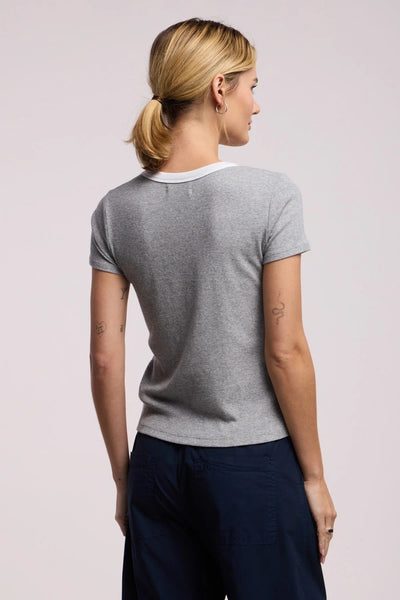 Velvet Miley Tee - Heather Grey & White - nineNORTH | Men's & Women's Clothing Boutique