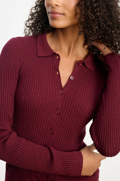 Velvet Nikki Cotton Cashmere Sweater Polo / Syrah - nineNORTH | Men's & Women's Clothing Boutique