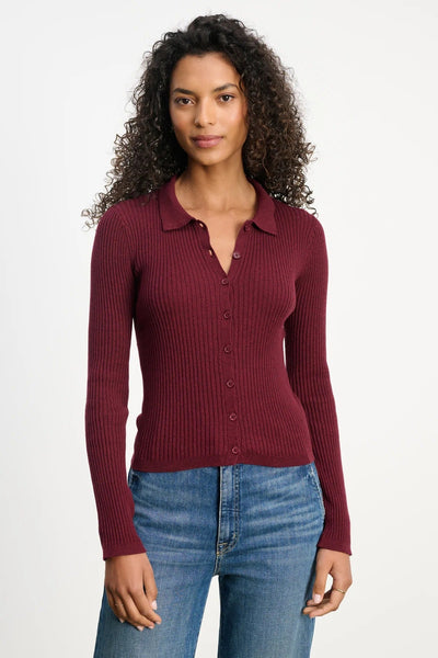 Velvet Nikki Cotton Cashmere Sweater Polo / Syrah - nineNORTH | Men's & Women's Clothing Boutique