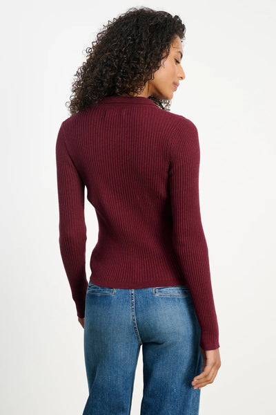 Velvet Nikki Cotton Cashmere Sweater Polo / Syrah - nineNORTH | Men's & Women's Clothing Boutique