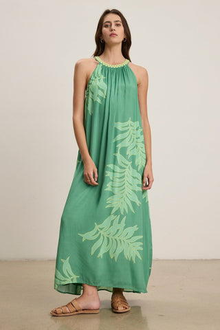 Velvet Odessa Palmetto Print Dress / Green - nineNORTH | Men's & Women's Clothing Boutique