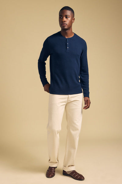 Velvet Roen Brushed Thermal Henley - Navy - nineNORTH