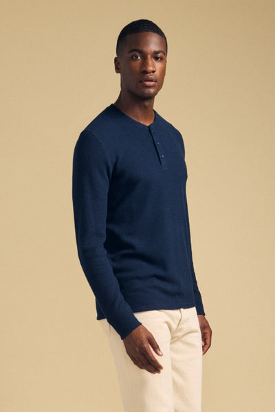 Velvet Roen Brushed Thermal Henley - Navy - nineNORTH