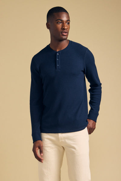 Velvet Roen Brushed Thermal Henley - Navy - nineNORTH