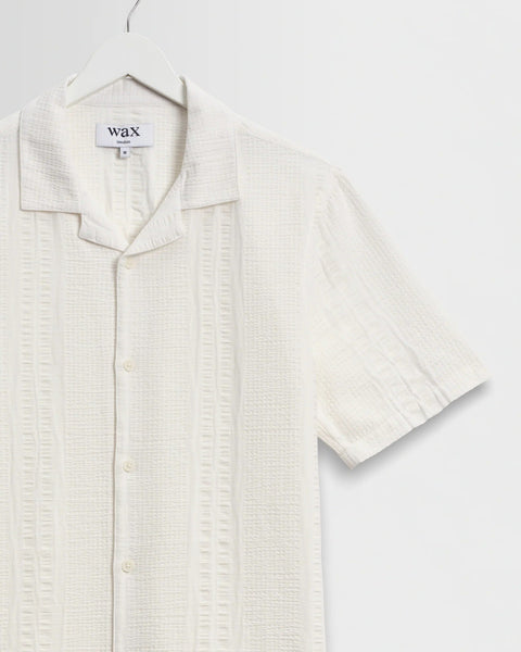 Wax London Didcot - Ecru Double - Weave Seersucker Short - Sleeve Shirt - nineNORTH | Men's & Women's Clothing Boutique