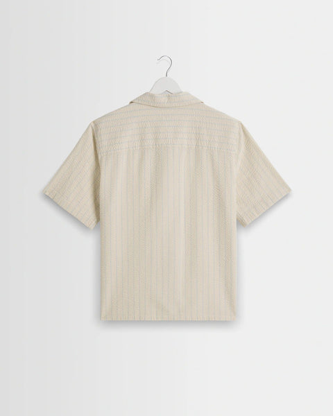 Wax London Didcot - Ecru Double-Weave Seersucker Short-Sleeve Shirt - nineNORTH | Men's & Women's Clothing Boutique
